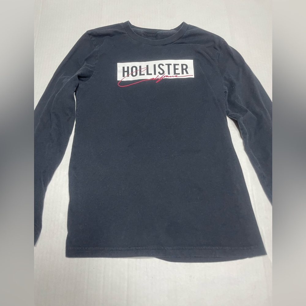 Y2k  Hollister California‎ Black & Gray Longsleeve Shirt Size Small Unisex